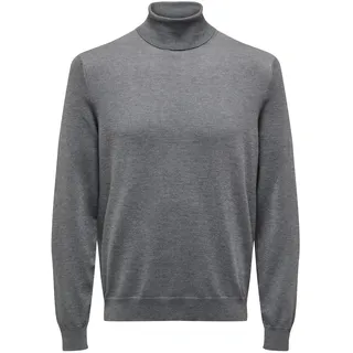 Only & Sons Herren Pullover ONSWYLER Life ROLL Neck Regular Fit Grau 22020879