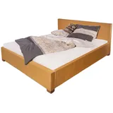 Sam Loombett Korbbett Doppelbett Honigfarben aus Loom-Geflecht 200 x 200 cm TUNIS