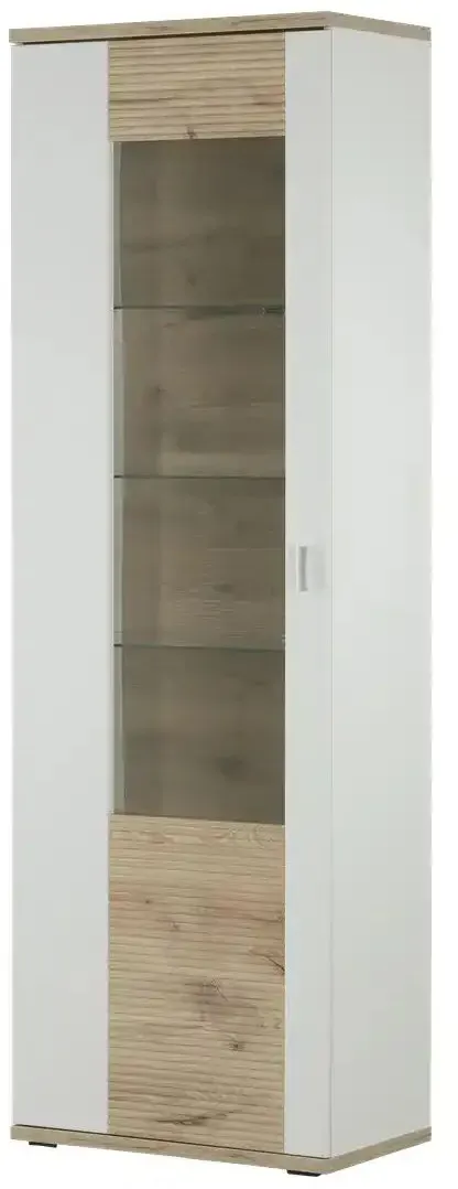 Primo Vitrine   ¦ grau ¦ Maße (cm): B: 64 H: 195 T: 38.0