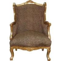 Casa Padrino Ohrensessel Casa Padrino 120 x 120 x 0 cm Gold