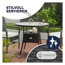 CASARIA Gartentisch Ø 80 x 74 cm schwarz