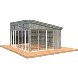 Palmako Pavillon Nova 17,8 m2 Grau Tauchgrundiert 502 cm x 396 cm