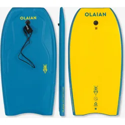 Bodyboard mit Handgelenk-Leash 100 blau/gelb 39