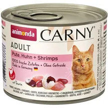Animonda Carny Adult 200g Dose Katzennassfutter 6 x 200 Gramm Pute, Huhn + Shrimps
