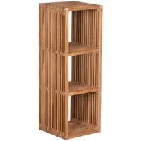 bene living Teakregal 3 Fächer 120 x 40 x 40 cm Braun