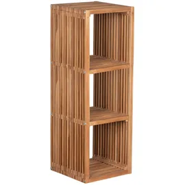 bene living Teakregal 3 Fächer 120 x 40 x 40 cm Braun