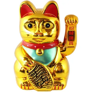 Freak Scene Glückskatze - Maneki-Neko - Winkekatze - 18 cm - Gold