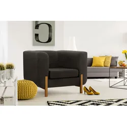 Sessel INOSIGN "Gaut", grau (anthrazit), B:101cm H:76cm T:88cm, Sessel
