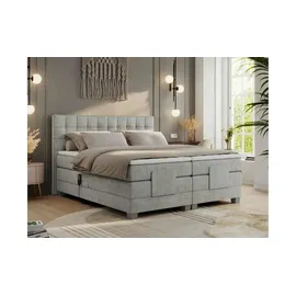 MKS Meble Boxspringbett 200 x 200 cm H3 Hellgrau