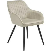 Tectake tectake® Esszimmerstuhl, gepolstert, in Samtoptik, gesteppt schlanke Stahlbeine, 58 x 62 x 82 cm