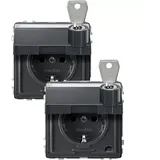 Merten Aquadesign SCHUKO-Steckdose, anthrazit MEG2318-7214