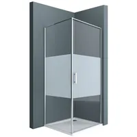 doporro Eckdusche Duschkabine Ravenna56MS mit Milchglas Streifen ESG-Sicherheitsglas, BxT: 80x80 cm, Einscheibensicherheitsglas 80 cm x 195 cm x 80 cm