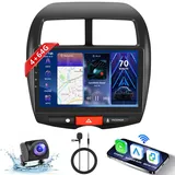 【4+64G】 Hodozzy Carplay Autoradio für Mitsubishi ASX 1/Citroen C4/Peugeot 4008 Android Autoradio mit Navi Android Auto,10.1 Zoll Touchscreen mit Mirror Link/WiFi/GPS/RDS/FM/EQ//Bluetooth/USB