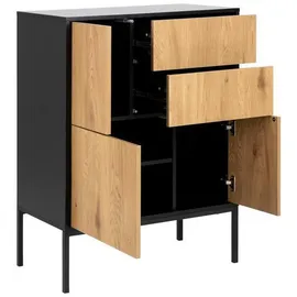 Actona Kommode 80 x 103 x 40 cm Schwarz / Wildeiche
