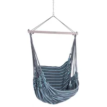 Chico Hängesessel 190 x 95 cm Synthetik grau-türkis (inkl. Drehwirbel, Karabiner und Kette)