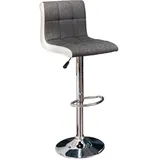 Riess-Ambiente invicta INTERIOR riess-Ambiente.de Höhenverstellbarer Barhocker Modena grau weiß Barstuhl mit Fußablage | Tresenhocker für die Hausbar