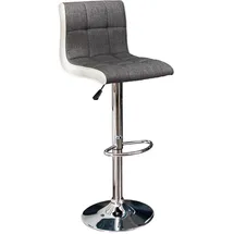 Riess-Ambiente invicta INTERIOR riess-Ambiente.de Höhenverstellbarer Barhocker Modena grau weiß Barstuhl mit Fußablage | Tresenhocker für die Hausbar