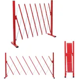 Mendler Scherengitter Zaun 28-200 x 104 cm Rot/Weiß