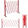 Mendler Scherengitter Zaun 28-200 x 104 cm Rot/Weiß