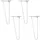 Wagner Möbelbeine Hairpin Legs Retro 4tlg. Set - 12 x 12 x 40 cm, Stahl hellgrau, Bein schräg&Anschraubplatte - 12824604