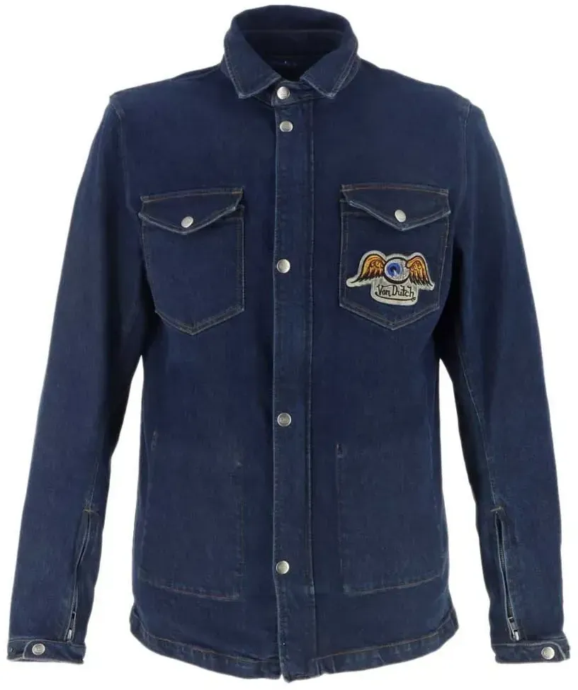 Helstons Captain Denim Langarmhemd - Blue Dirty - 4XL