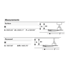 faro BARCELONA Rocker 132 cm Deckenventilator Schwarz/Nussbaum