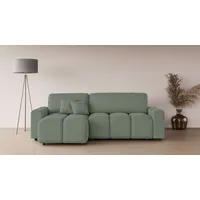 Home Affaire Ecksofa HOME AFFAIRE "FELICI, Schlafsofa 233cm, L-Form mit Recamiere beidseitig montierbar", grün, B:233cm H:88cm T:142cm, 100% Polyester, Sofas, Ecksofa, Designsofa mit Bettfunktion und Bettkasten, Maße B/T/H: 233/142/88 cm
