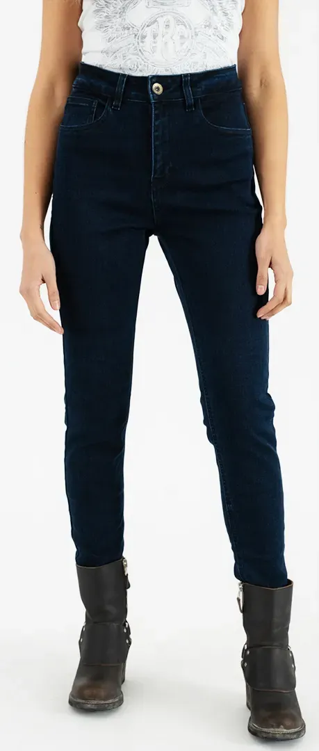Rokker Rokkertech High Waist Blue Damen Motorrad Textilhose, blau, Größe 32