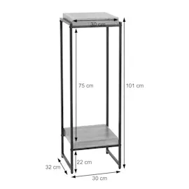 Mendler Blumentisch HWC-K71, Blumenregal Beistelltisch Pflanzregal, MVG-zertifiziert MDF Metall - dunkelgrau, 101cm