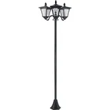 Solar Gartenlaterne mit 3 flammig Laterne Mast aus Edelstahl Solarlaterne mit LED 120 Lumen 51,5x47x182,5cm Wegeleuchte IP44 für Garten Balkon Sch... - Schwarz