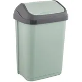 KEEEPER Mülleimer mit Schwingdeckel 10 l, 25,5 x 19 x 38 cm, Swantje, Grün (Nordic Green)