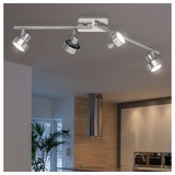 WOFI Spotleiste Deckenleuchte Deckenlampe Wohnzimmer leuchte bewegliche Spots 3 Stufen Dimmer, Metall, LED, LxBxH 61x14x8, Wofi 7288.04.54.6000