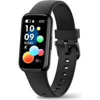 Fitnessuhr mit Schrittzähler Pulsmesser Schlafmonitor Fitness Tracker Smartwatch Armband IP68 Wasserdicht Pulsuhr Sportuhr kompatibel mit Android ios - Schwarz