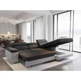 masseno Ecksofa ELMA R-S Gelb Velours-Stoff mit Schlaffunktion