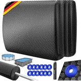 Kesser KESSER® Pool Solarabdeckplane Solarfolie Stärke 120μm Solarabdeckung Solarplane zuschneidbar Poolsolarplane Solar Folie inkl. 1x Lochzange & 12x Ösen Poolheizung für Wassererwärmung Wärmeplane