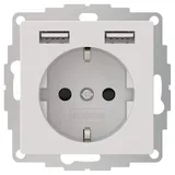 2USB Schuko-Steckdose 2USB 55 x 55 mm Weiß 1 St.