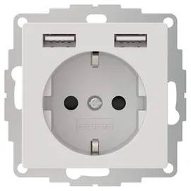 2USB Schuko-Steckdose 2USB 55 x 55 mm Weiß 1 St.