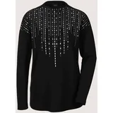 Madeleine Sweatshirt mit Strass-Besatz schwarz 36