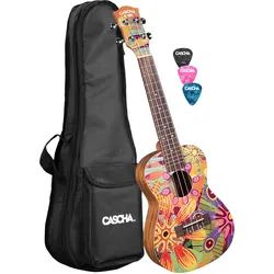 Cascha Art Series Konzert Ukulele Flowers