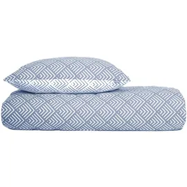 SCHIESSER Bettwäscheset Mabel - Feinbiber - 2-teilig - 135 x 200 cm - Hellblau