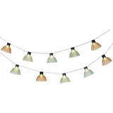 Lumineo LED Solar Lichterkette Lampenschirme gerillt 4,5m - Solarlichterkette Solarkette Gartenbeleuchtung Partylichterkette Außen Garten Balkon Warmweiß