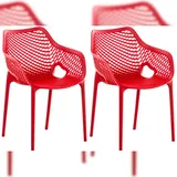 CLP Gartenstuhl Air XL 57 x 44 x 81 cm rot 2 St.