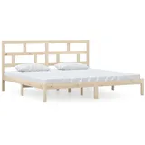 vidaXL Massivholzbett Kiefer 200x200 cm - Braun