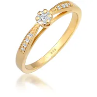 Elli DIAMONDS Elli DIAMONDS Ring Verlobung Diamant (0.085 ct.) Blume 585 Gelbgold Ringe Damen