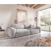 DeLife Big-Sofa Lanzo XL 270x130 cm Cord Silbergrau,