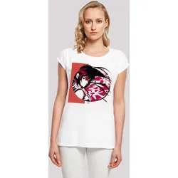 T-Shirt F4NT4STIC "Manga Girl Japan", Damen, Gr. XXL, weiß, Obermaterial: 100% Baumwolle, casual, regular fit, Rundhals, Kurzarm ohne Bündchen, Shirts, Print