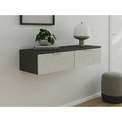 Design Hängekonsole Sideboard Urban Slimline 2 Softeinzüge Stein