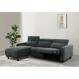 Home Affaire »SKAANE in Cord, L-Form, 274 cm, manuelle u. elektrische Relaxfunktion,« rundes Design, Kopfteilverstellung, Federkernpolsterung