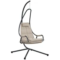 VidaXL Hängesessel mit Ständer und Kissen Taupe Stahl