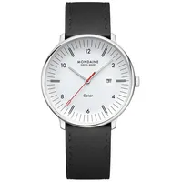 Mondaine Herrenuhr Doppio Solar Schwarz/Weiß 41 mm